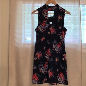 Floral print polyester dress